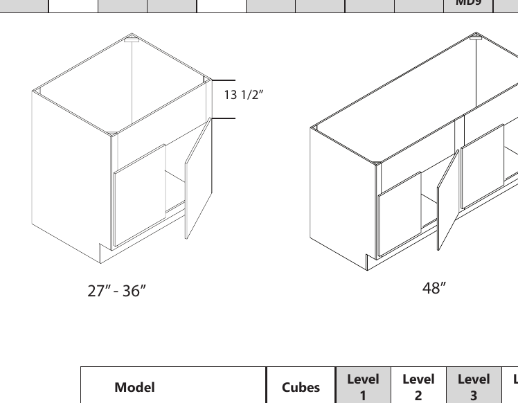 Base Full Door custom kitchen cabinet, 12″–39″ wide