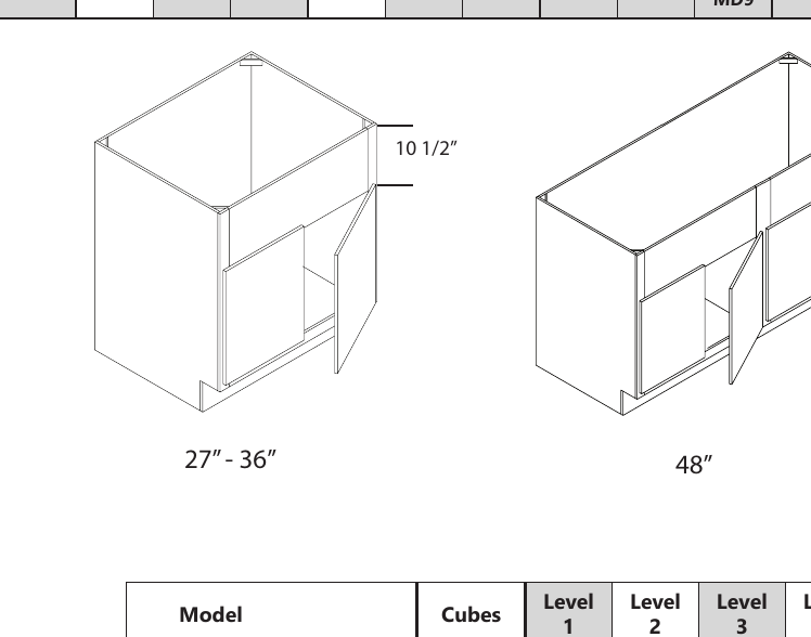 Deep Farm Sink Base custom kitchen cabinet, 27″–48″ wide