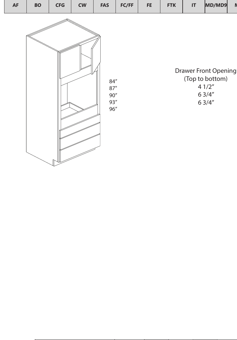 Oven Cabinet Single custom kitchen cabinet, 27″–33″ wide