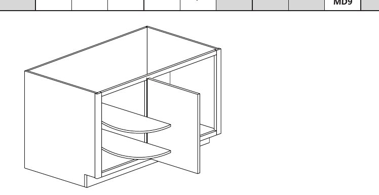 Peninsula Blind Base custom kitchen cabinet, 36″–48″ wide