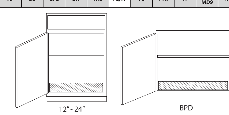 Roll-Out Base custom kitchen cabinet