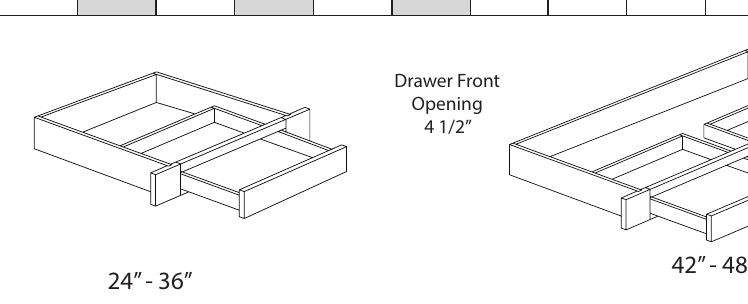 Vanity Drawer custom kitchen cabinet, 24″–48″ wide