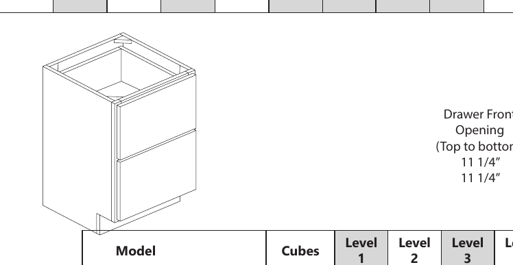 Vanity Drawer Base custom kitchen cabinet, 12″–39″ wide